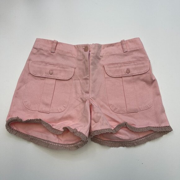 Luxury Marie Chantal Girls Lace Pink Shorts Size 8 - Picture 1 of 4